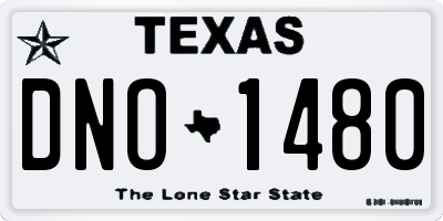 TX license plate DNO1480