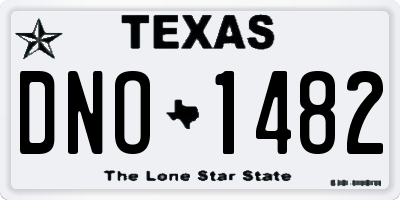 TX license plate DNO1482
