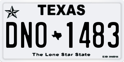 TX license plate DNO1483