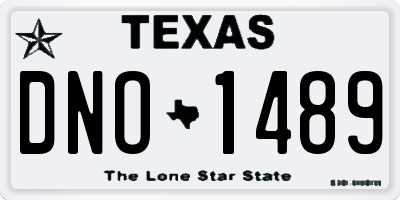 TX license plate DNO1489