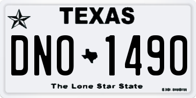 TX license plate DNO1490