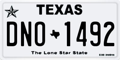 TX license plate DNO1492