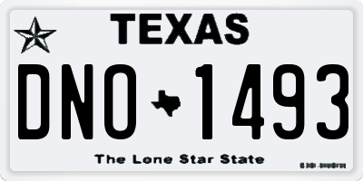 TX license plate DNO1493