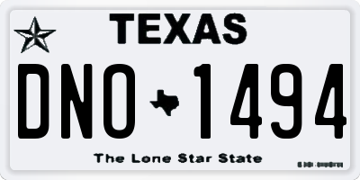TX license plate DNO1494