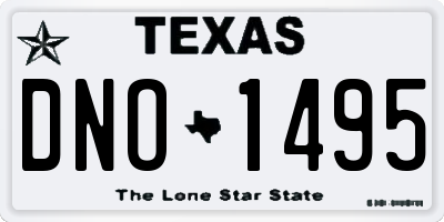 TX license plate DNO1495