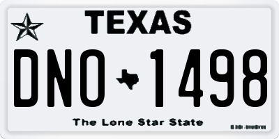 TX license plate DNO1498