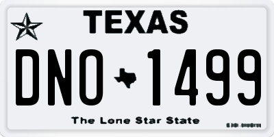 TX license plate DNO1499