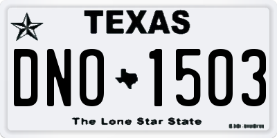 TX license plate DNO1503