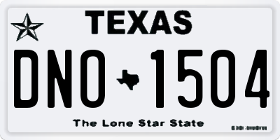 TX license plate DNO1504