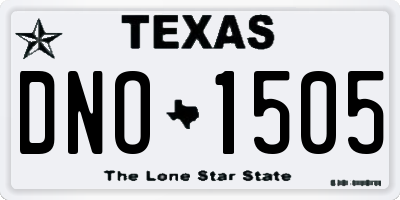 TX license plate DNO1505