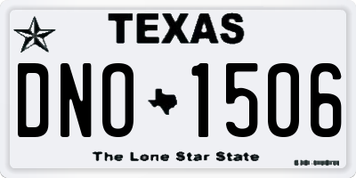 TX license plate DNO1506
