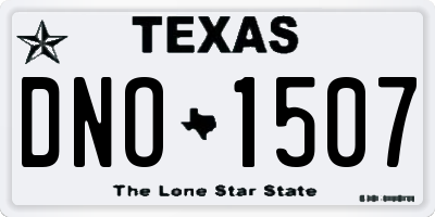 TX license plate DNO1507