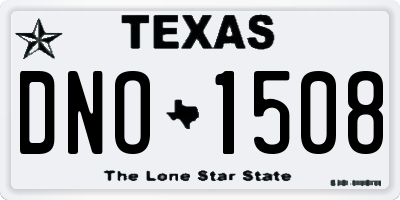 TX license plate DNO1508