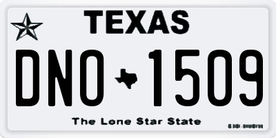 TX license plate DNO1509