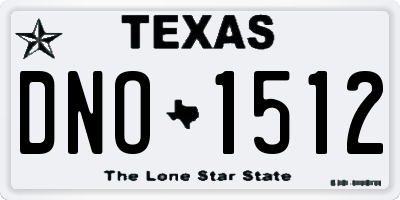 TX license plate DNO1512