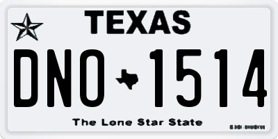 TX license plate DNO1514