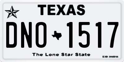 TX license plate DNO1517