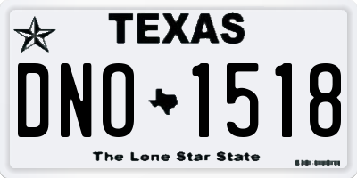 TX license plate DNO1518