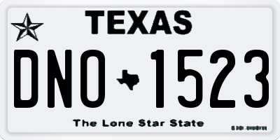 TX license plate DNO1523