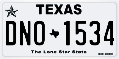 TX license plate DNO1534