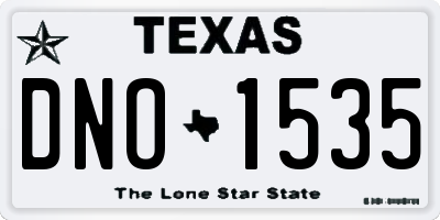 TX license plate DNO1535