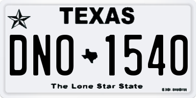 TX license plate DNO1540