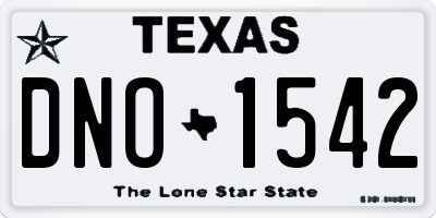 TX license plate DNO1542