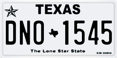 TX license plate DNO1545