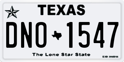 TX license plate DNO1547