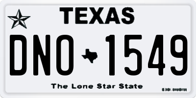 TX license plate DNO1549