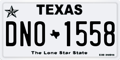 TX license plate DNO1558