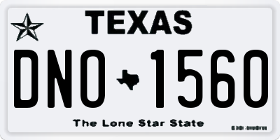 TX license plate DNO1560