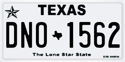 TX license plate DNO1562