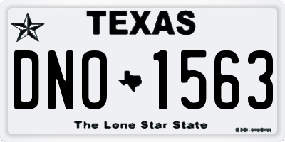 TX license plate DNO1563