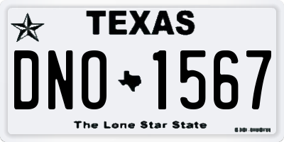 TX license plate DNO1567