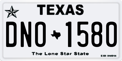 TX license plate DNO1580