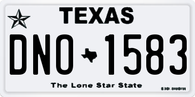 TX license plate DNO1583
