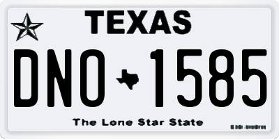 TX license plate DNO1585