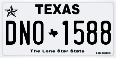 TX license plate DNO1588