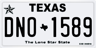 TX license plate DNO1589