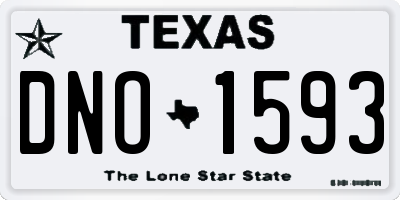 TX license plate DNO1593