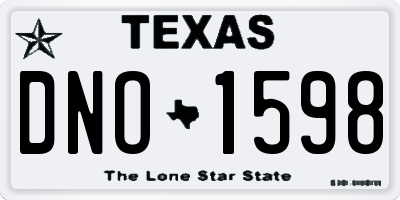 TX license plate DNO1598