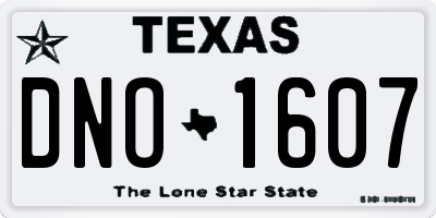 TX license plate DNO1607