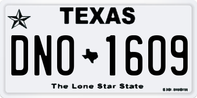 TX license plate DNO1609