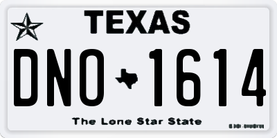 TX license plate DNO1614
