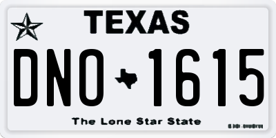 TX license plate DNO1615