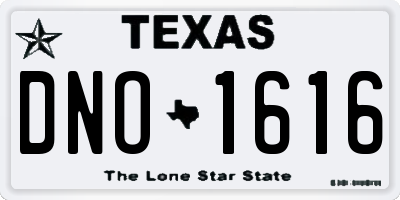TX license plate DNO1616