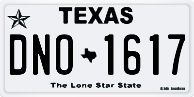 TX license plate DNO1617
