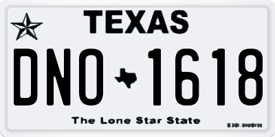 TX license plate DNO1618