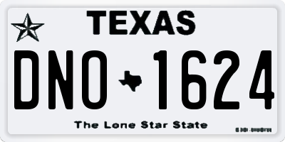 TX license plate DNO1624